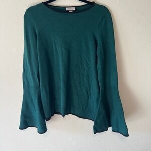 SAM AND JESS Women's Teal Bell Sleeve Sweater Size Medium
